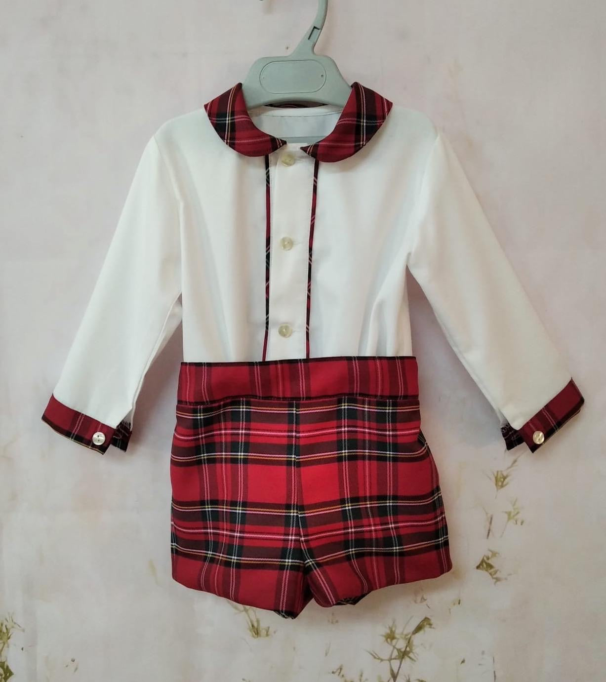 Boy's Tartan Plaid Overall